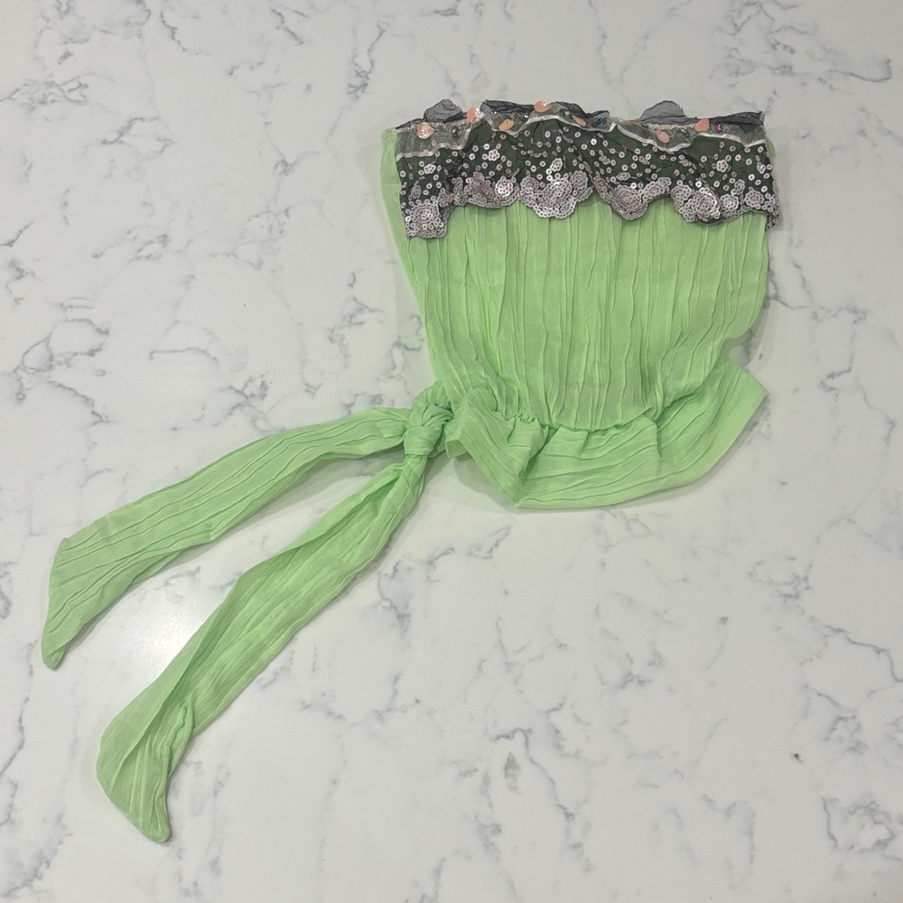 See You Monday Sequin Tie Tube Top